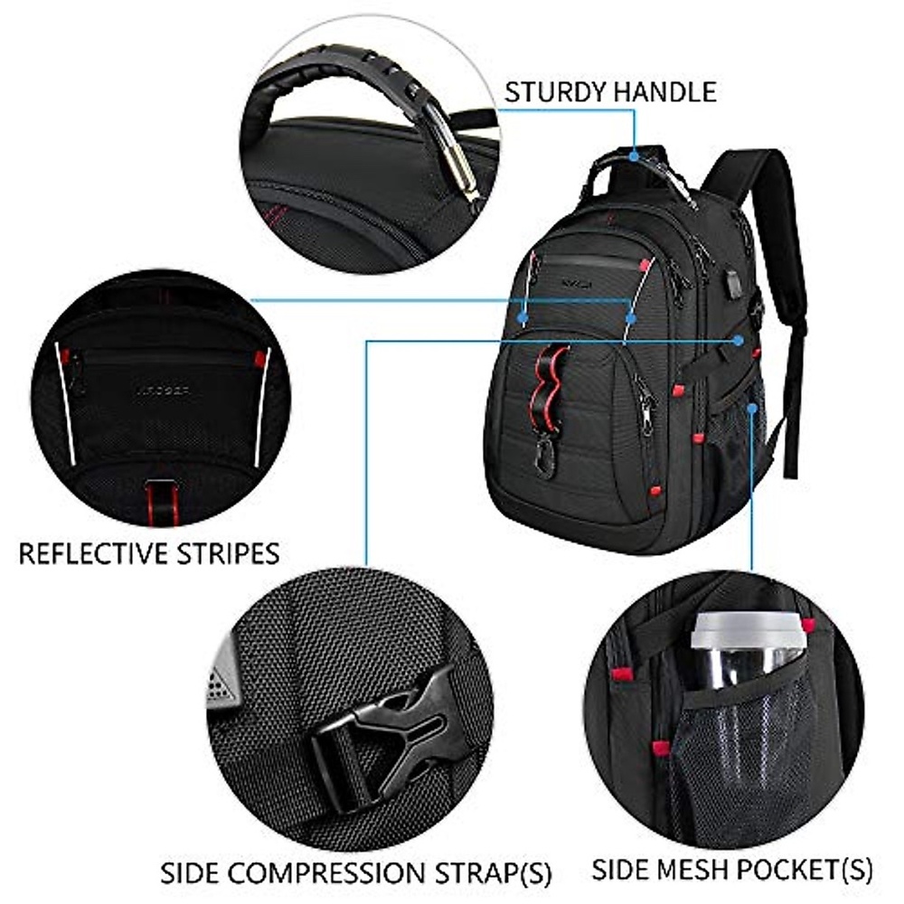 KROSER Travel Laptop Backpack 17.3 Inch XL Computer Backpack-Black - Picture 2 of 10